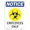 Signmission OSHA Sign, 18" H, 12" W, Aluminum, Employees Only Sign With Symbol, Portrait, 1218-V-12003 OS-NS-A-1218-V-12003 - alternate 1